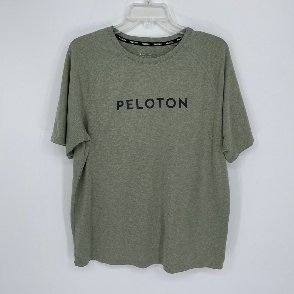 Peloton Men's Green Raglan Short Sleeve Stretch Cycling Workout T-Shirt Size L